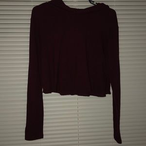 burgundy crop sweater